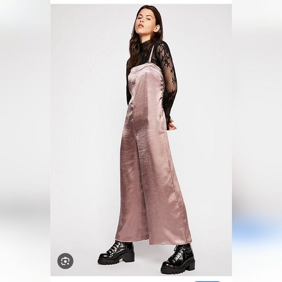 Free People Oh My Shine Satin Romper Jumpsuit - Picture 12 of 12